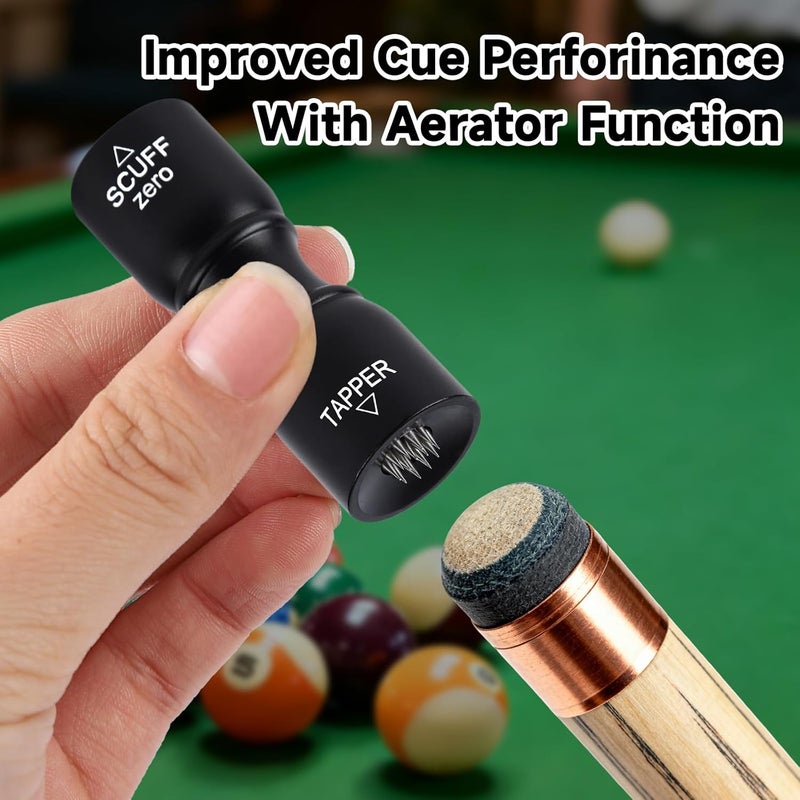linbenanono Premium Billiard 3-in-1 Cue Tip Shaper, Compact Billiards Pool Accessories Repair Kit, for Billiards Lovers Husbands Friend - Image 4